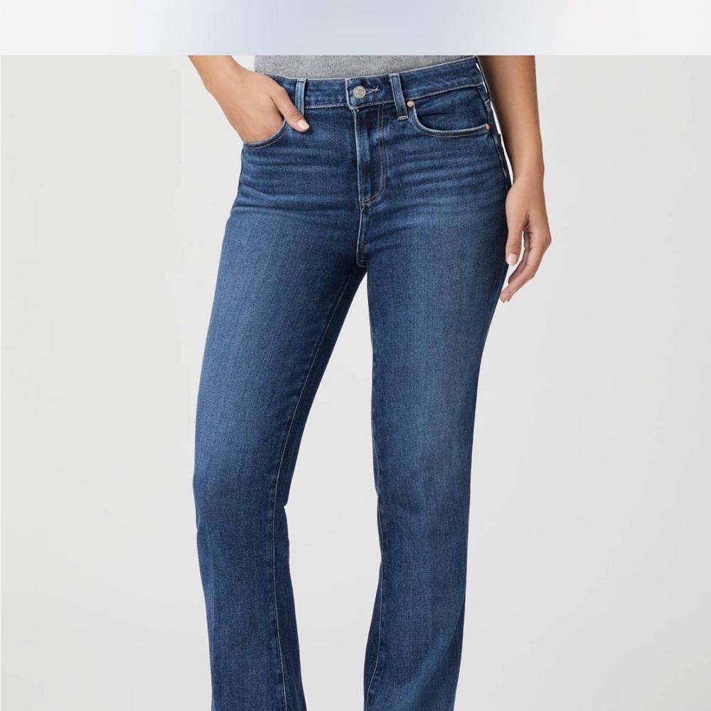 PAIGE Dark Blue Straight Leg Jeans